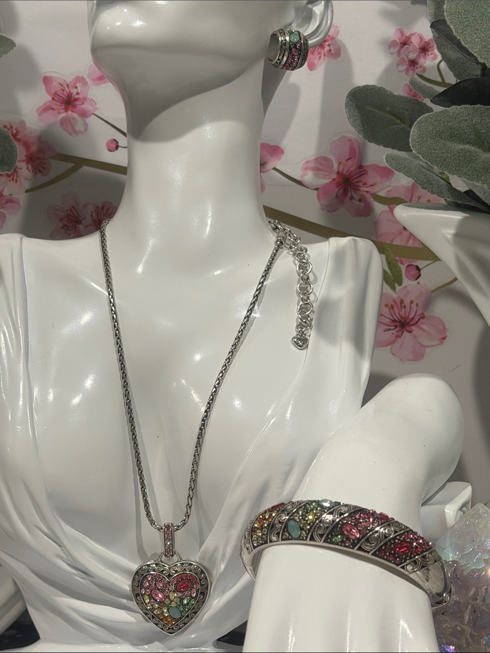 💎🌹RARE SET BRIGHTON VTG+ SLVR SWAROVSKI ‘CRYSTAL VOYAGE’ SET- Retired